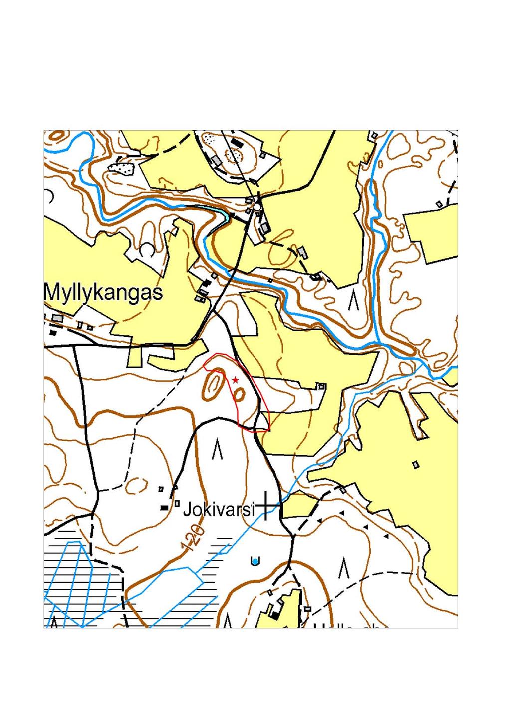 7 Ote digitaalisesta MML:n peruskartasta (lehti UP5331R_RK1_1), mk. 1:5000.