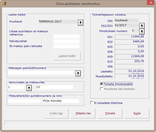 OMA-ALOITTEINEN VEROILMOITUS Suomen