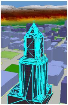 Multipatch-objektit Multipatch on ArcGIS:n tietotyyppi jonka avulla voidaan esittää 3Dobjekteja niiden todellisessa muodossaan Esimerkiksi