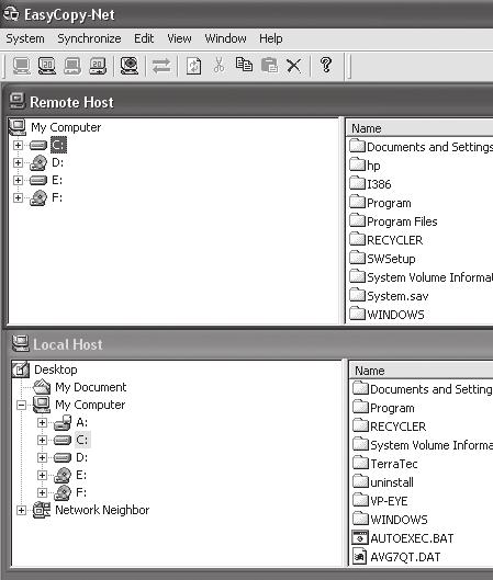 4. Double click on Easy Suite. Both of the connected computers will be shown in the software program EasyCopy-Net. 5.