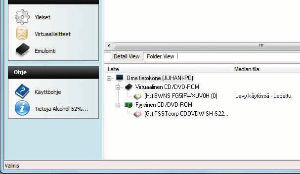 Virtuaalinen asema toimii aivan kuin tavallisen levyn sisältävä cd-asema.