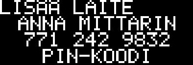 Syötä koodi mittarin näyttöön käyttämällä =, x - ja z -näppäimiä ja siirtymällä