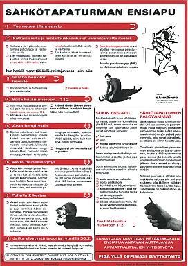 31 KUVA 4. Sähkötapaturman ensiaputaulu (Sähköinfo) TUKES on tilastoinut sähkötöistä aiheutuneet tapaturmat ja niihin johtaneita syyt.