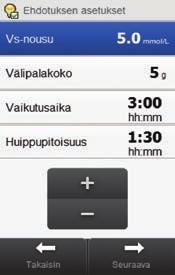 11 12 13 Aseta prosenttiluvut terveystapahtumille. Vierittämällä näyttöä saat esiin lisää terveystapahtumia.