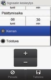Jos valitset Käytössä, vieritä näyttöä ja valitse joko Kerran tai