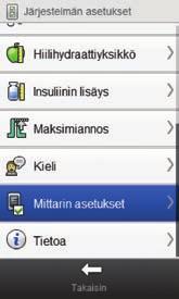 Päävalikko > Asetukset > Mittarin asetukset > Kirkkaus
