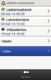 8 8.9 Lääkemuistutus Päävalikko >