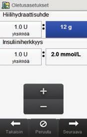 2 HUOMAUTUS Jos valitset, ettet halua bolusehdotusta, ohjattu asennus ohittaa vaiheen