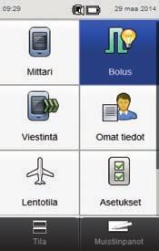 Jos bolusehdotusta ei ole asetettu tai jos bolusehdotus on otettu pois käytöstä, näytössä näkyy tämä kuvake:.