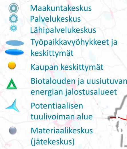 Keski-Suomen aluerakenne 2040 muodostaa lähtökohdan maakuntakaavan tarkistukselle ja siinä esitetyt aluerakenteen painotukset ovat myös