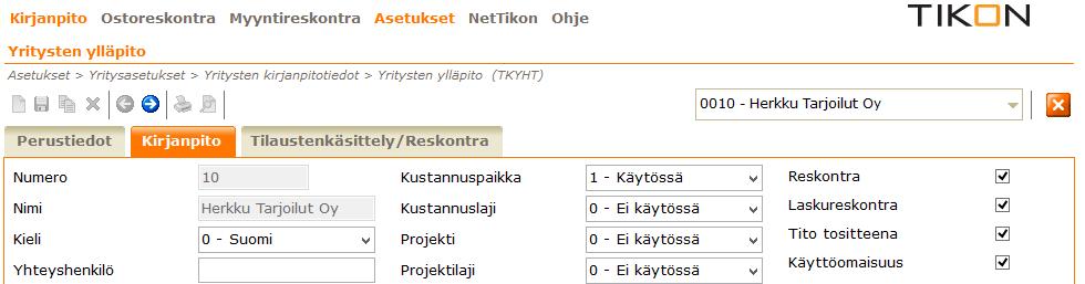 YRITYSASETUKSET Asetukset Yritysasetukset Yritysten