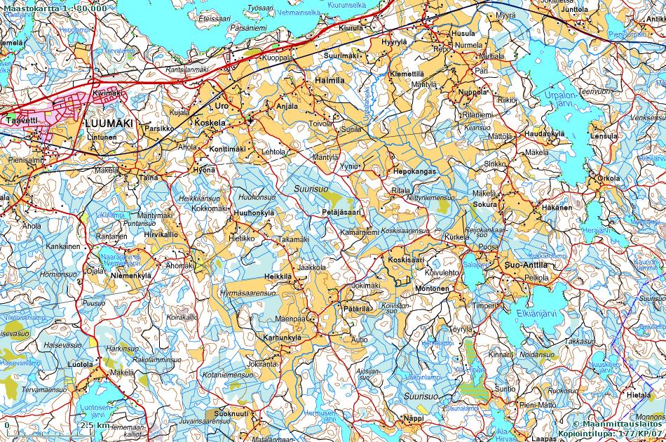 URPALANJOEN (YLÄOSAN) VESISTÖTARKKAILUN HAVAINTOPAIKAT 4 Kirkkojoki 8 Urpalanjoki puhdistamo 1 2 9 1