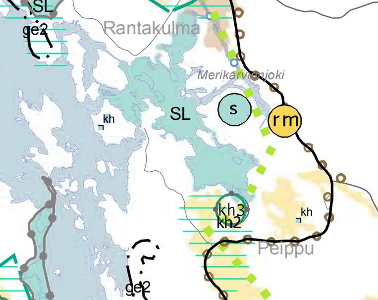 3.1.5.Maanomistus Kaava-alue on kokonaisuudessaan Nakkilan seurakunnan omistuksessa. 3.2.Suunnittelutilanne 3.2.1. Kaava-aluetta koskevat suunnitelmat, päätökset ja selvitykset Maakuntakaava Alueella on voimassa Satakunnan maakuntakaava, joka on vahvistettu 30.