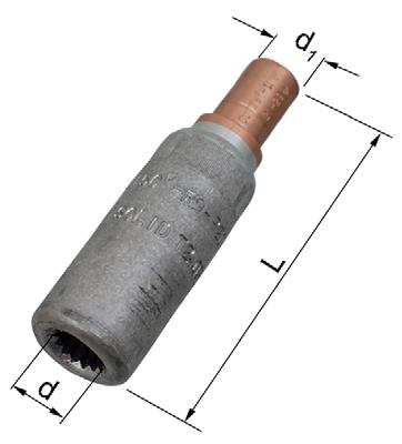 Al- ja AlCu-liittimet 16-1200 mm² Alumiini-kupari-jatkoliitin 16-400 mm² jatkos Al-johtimesta Cu-johtimeen harvasäikeinen/kiinteä Al-johdin, harva-/monisäikeinen Cu-johdin Al:lle vaaditaan kaksi