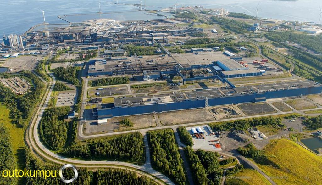9 laitoksissa ympäri maailmaa. Yhtiö työllistää noin 12000 ammattilaista yli 30 maassa ja näistä Suomessa noin 2400 henkilöä. (Outokumpu 2015a.) 1.2.1 Tornion tehtaat Kuvio 1.
