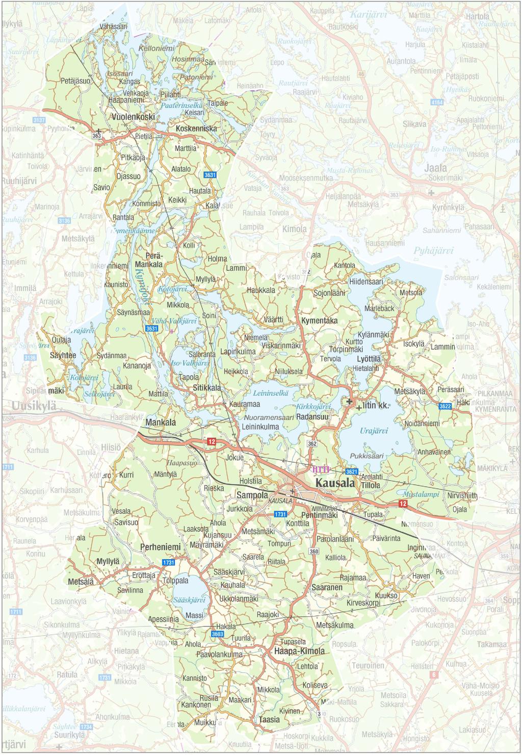 Iitti, liikenneympäristön toimenpidekartta 1. Kiireellisyys 2. Kiireellisyys 3.