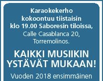 possun- tai kanaleikkeen. HIntaan sisältyy salaattibuffet, leivät sekä kahvi/tee Costan Pikku Luovat -Päiväkerho aloittaa 8.1.