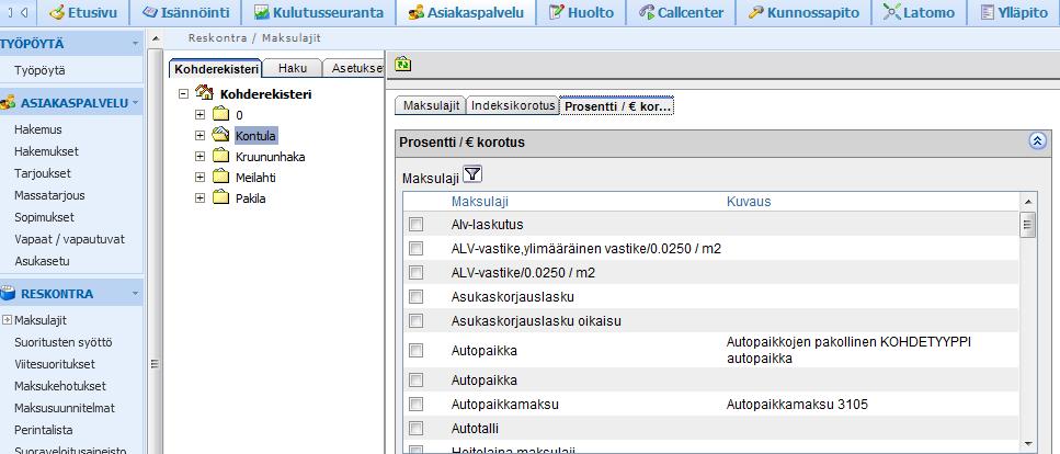 Kansiorakenteen voi muuttaa vastaamaan korotusta, esim. omistaja tai kaupunginosa.