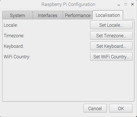 Localisation-välilehti Set Locale - valitse kieli Finnish - suomi - country Finland - Suomi - Character UTF-8, merkistön määrittävä standardi, perusosa sama kuin ASCII Set Timezone - Area, Europe,