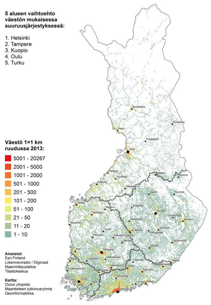 Location-Allocation Sitralle tehty selvitys eri sote-alueista,