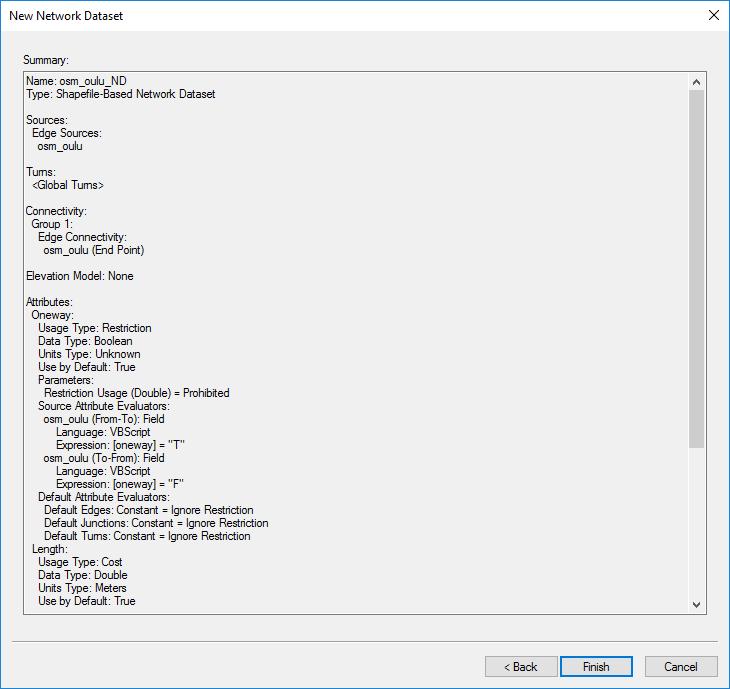Network Dataset Wizard