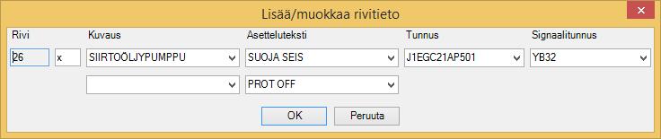 7.1 Rivitietojen lisäys/muokkaus Toimintakaavioon voidaan lisätä rivitietoa joko suoraan CAD kuvassa tai CISS Basessa.