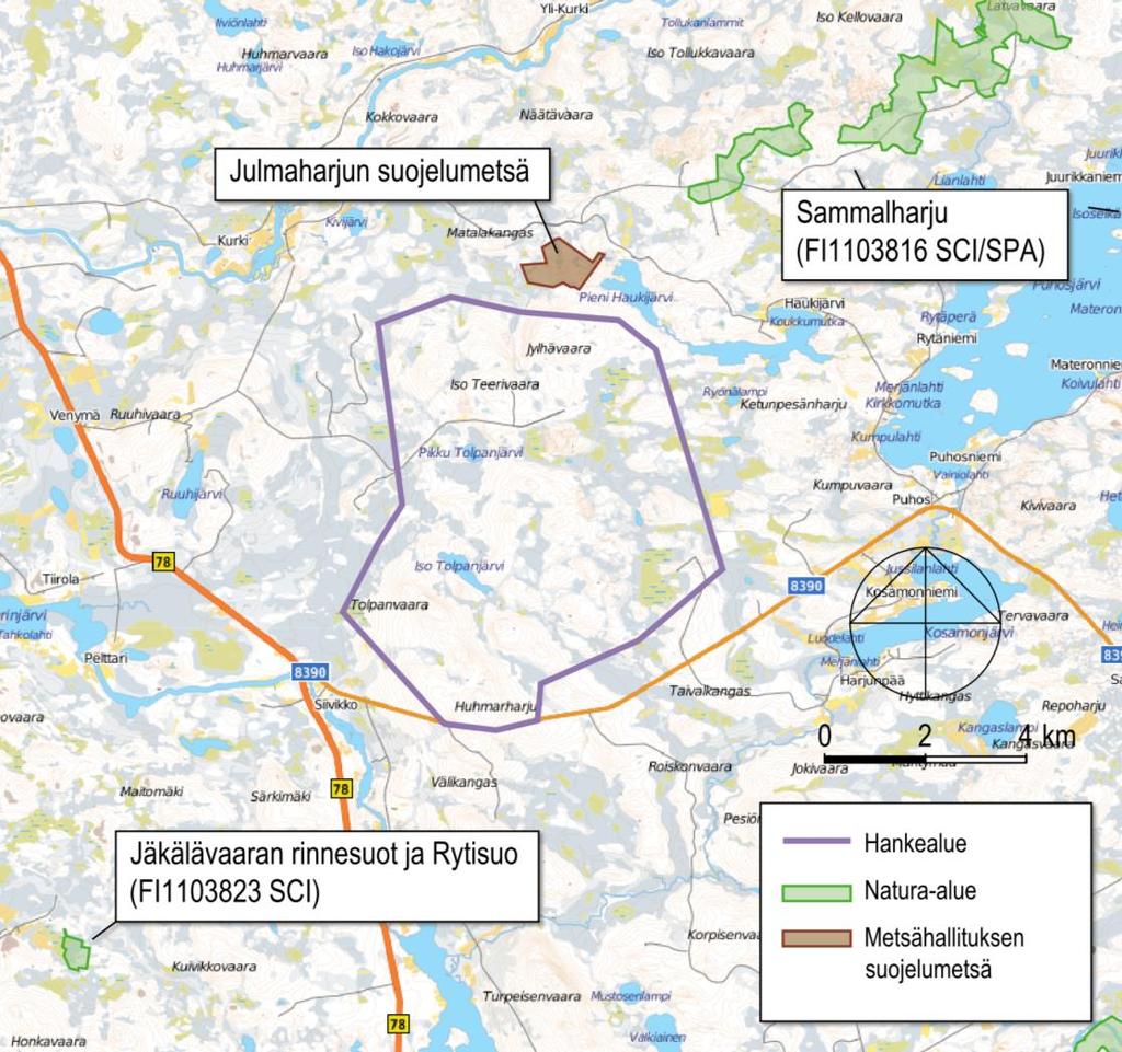 PUDASJÄRVEN KAUPUNKI 35 jaitsee Metsähallituksen suojelumetsä.