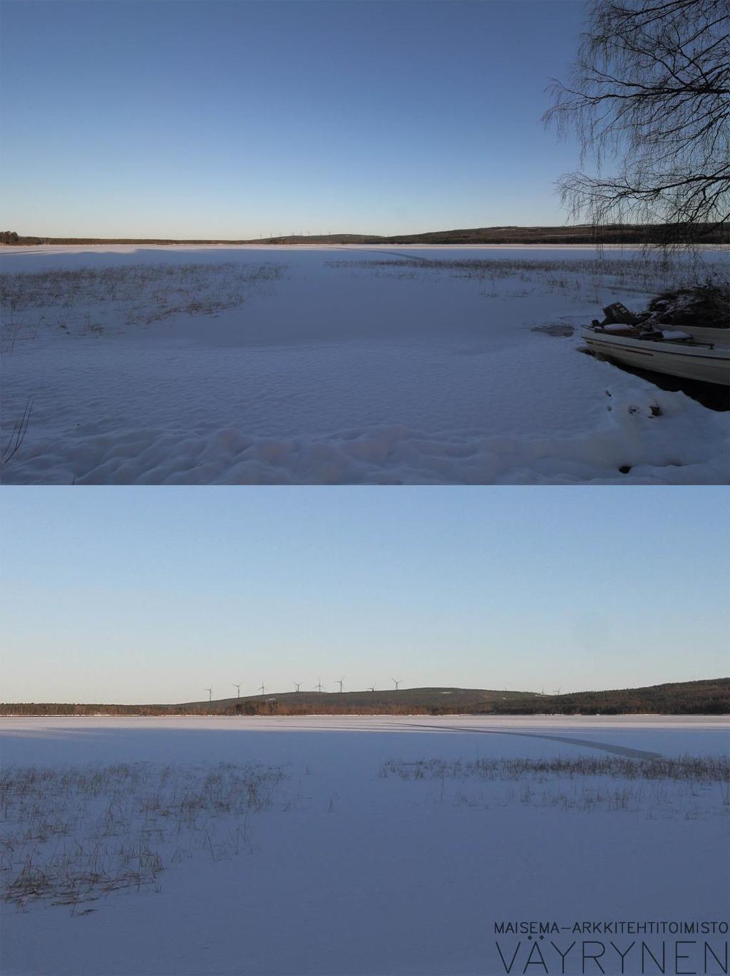 PUDASJÄRVEN KAUPUNKI 68 Kuva 35. Kuvasovite Jaurakkajärveltä kaavaluonnoksen mukaisella suunnitelmavaihtoehdolla.