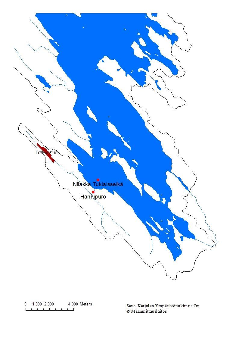 Savo-Karjalan Ympäristötutkimus Oy LETKUNSUO 2016 Sijainti Letkunsuo sijaitsee Nilakan lähialueella (vesistöalue 14.731, peruskartta 3313 05). Letkunsuo on Keiteleellä.