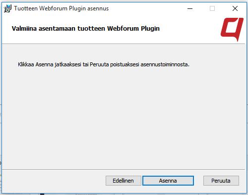 Jos tämä on ensimmäinen käyntisi dokumenttiarkistossa ja käytät Internet Explorer-selainta, sinulta kysytään, haluatko asentaa Webforum lisäohjelman. Muutoin, katso kohta 2.