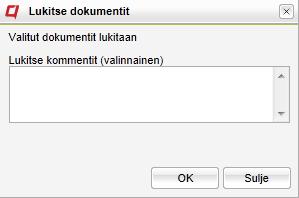 Dokumentin lukitseminen.