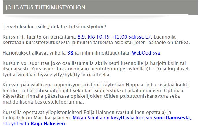mahdolliset muutokset.