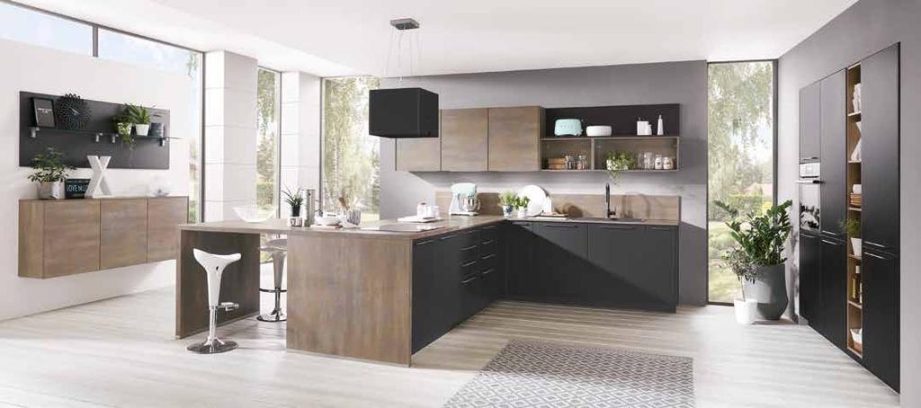 RIVA 892 Harmaa betonikuosi COLOR CONCEPT 137 Naarmutettu teräskuosi PROFIILIVEDIN 840 Mattakromi Hienostunut tyyli,