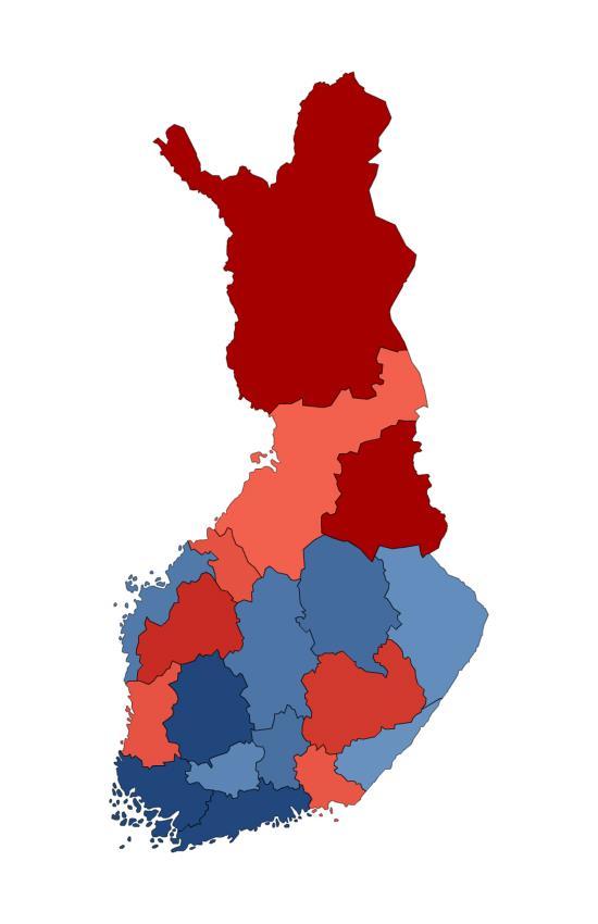 KOKONAISNETTOMUUTTO MAAKUNNITTAIN 2010-2016/9 MAAKUNTA KUNTIEN VÄLINEN NETTOMAAHAN- KOKONAISNETTO- NETTOMUUTTO MUUTTO MUUTTO UUSIMAA 27132 45116 72248 PIRKANMAA 10748 6467 17215 VARSINAIS-SUOMI 3736