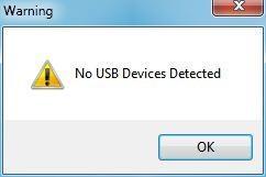 12.4 No USB Devices Detected -varoitus Jos USB-koetinta ei ole kiinnitetty, ohjelmisto varoittaa, ettei USB-laitetta havaittu.