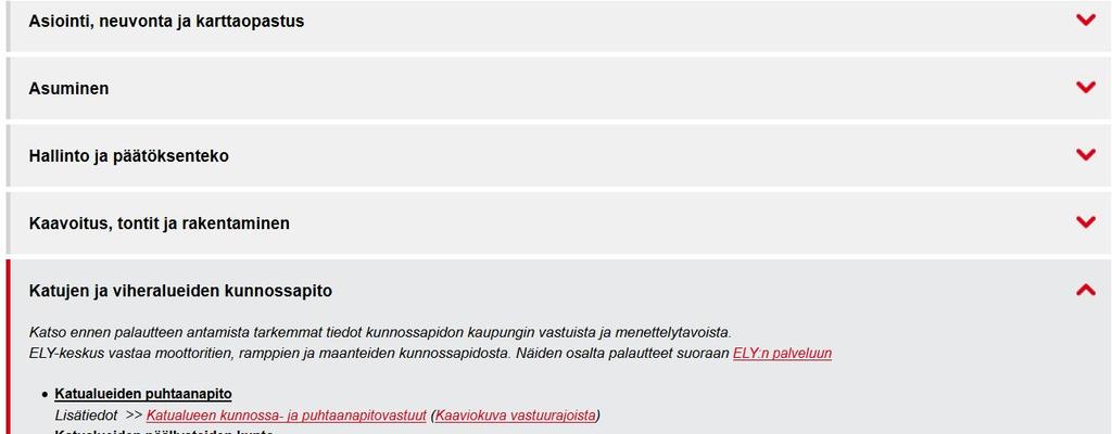 Kuopion kaupunki Asiakkaan ohje 3 (18) 2. Palautepalvelun etusivu Palautepalvelu etusivulta valitaan annettavalle palautteelle sopiva kategoria ja aihe.