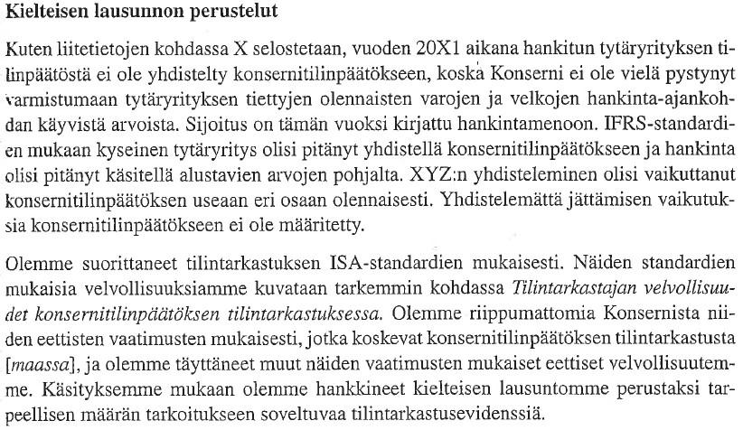ulottuvia (ISA 705). Kuva 3 