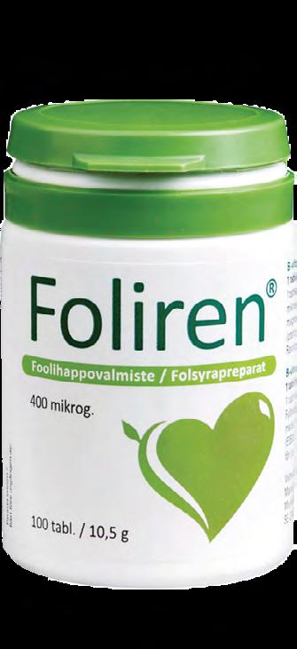 Kun folaatin saantia tutkittiin Finravinto 2012-tutkimuksessa, selvisi, että 25 34-vuotiaat naiset saavat folaattia ruuastaan keskimäärin 237 μg päivässä.