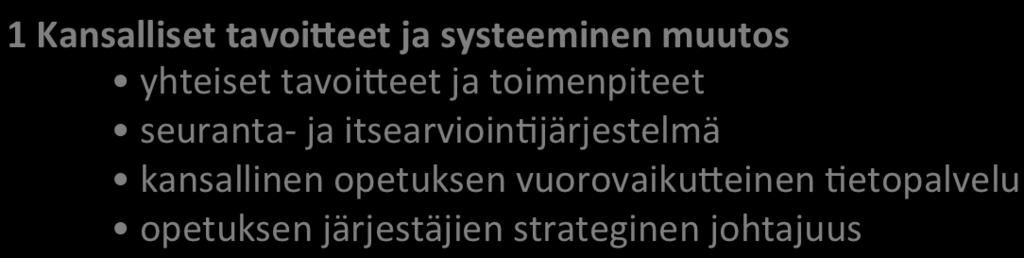 strateginen johtajuus 2 Ope&ajankoulutuksen ja ope&ajien osaamisen kehi&äminen tutkintovaadmusten