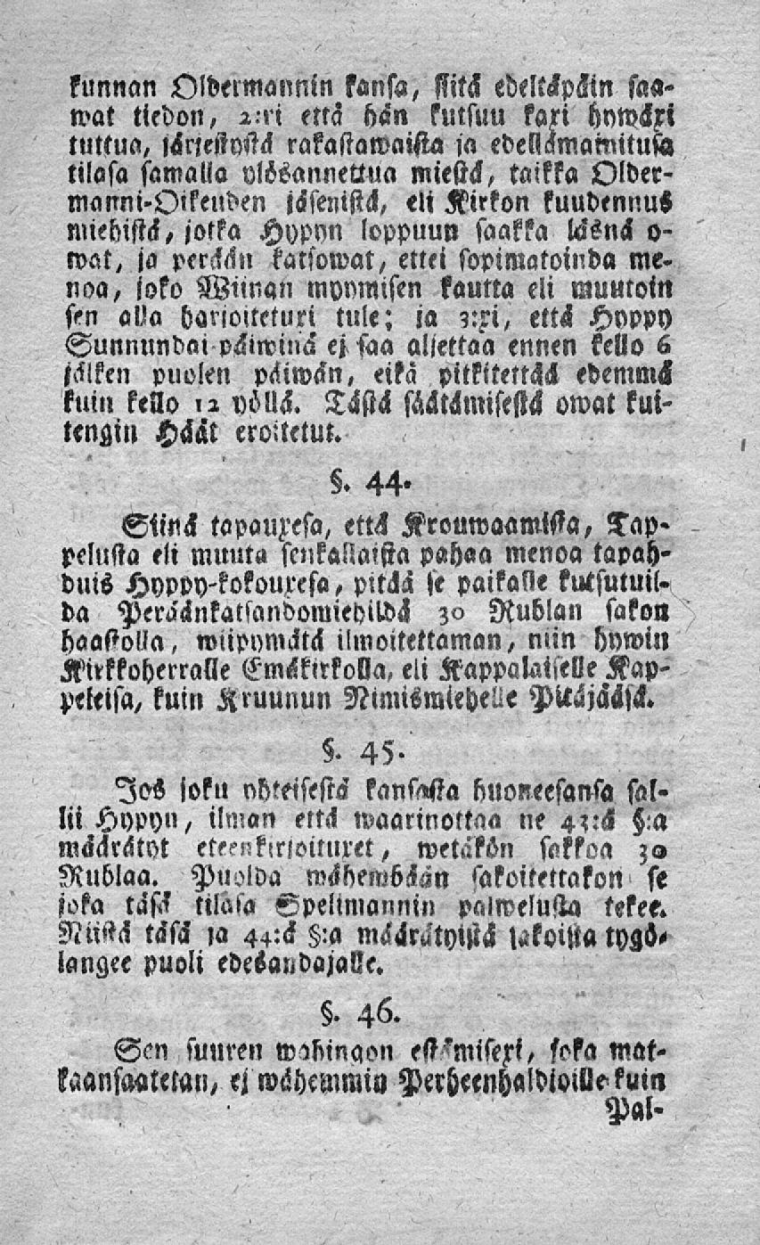 kunnan Oldermanmn kansa, Filä edeltspzin saa» wat tiedon, 2.