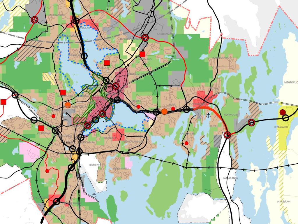 JYVÄSKYLÄN KAUPUNGIN YLEISKAAVA Miten Jyväskylän kaupunkirakenne kehittyy tulevina vuosina? Yleiskaavassa (lainvoima 2016) on osoitettu mm.