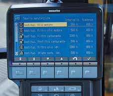 Valvonta- ja näyttöjärjestelmä EMMS Komatsun EMMS -valvontalaite estää pienten vikojen kasvamisen mittaviksi konevaurioiksi.