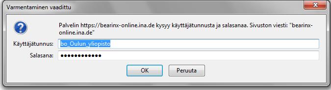 Bearinx -akseleiden laakerilaskenta Ohjelma toimii Oulun yliopiston tietoliikenneverkkoon kytketyissä tietokoneissa internet -osoitteessa: