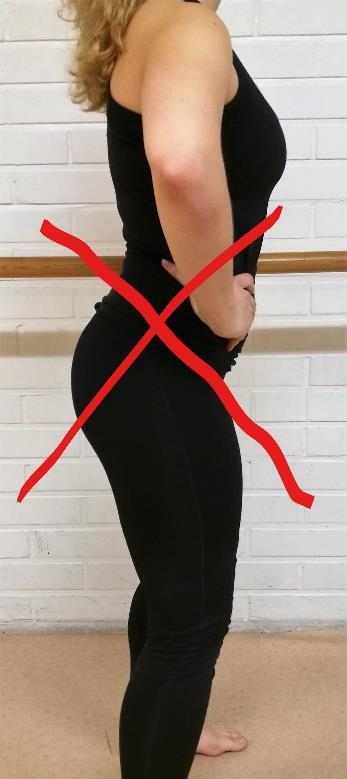 harjoittaa peilin edessä. Vie lantio rauhassa eteen ja taakse 20 kertaa.