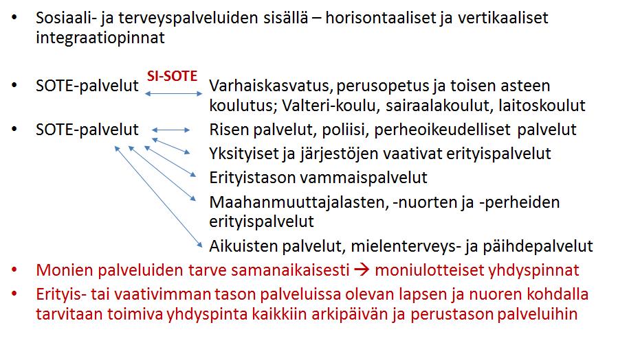 Erityis- ja vaativimmat palvelut: