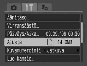 Muistikorttien alustaminen Uusi muistikortti tai kortti, jolta haluat poistaa kaikki kuvat ja muut tiedot, on aina alustettava.