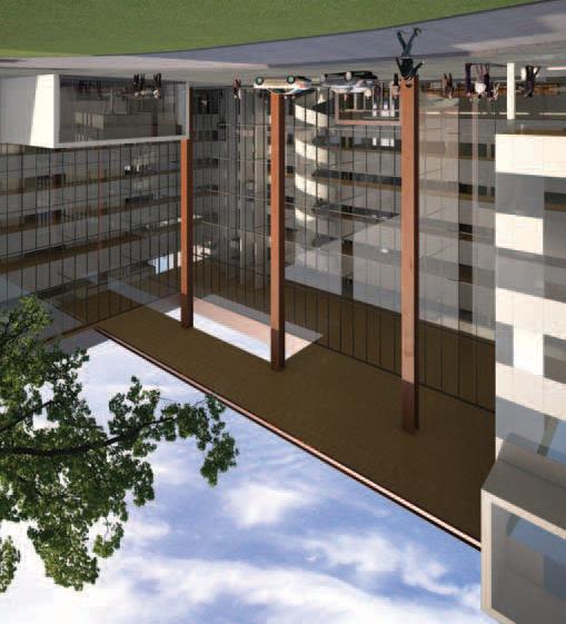 Lk 18 / 22 Täpsest projekti visualiseerimise mudelist saab vajalikku materjali: fotosid, animatsioone ja reaalaja mudeleid, millest on abi otsuste tegemisel. Tapiola peakontor / SARC Arkkitehdit.