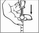 Vedä varovasti mäntää takaisin ruiskun pinnan korjaamiseksi (esim. 0,4 ml, jos sinulle on määrätty 8 mg) 4. Pistä neula suoraan injektiopullon tulpan keskustaan.