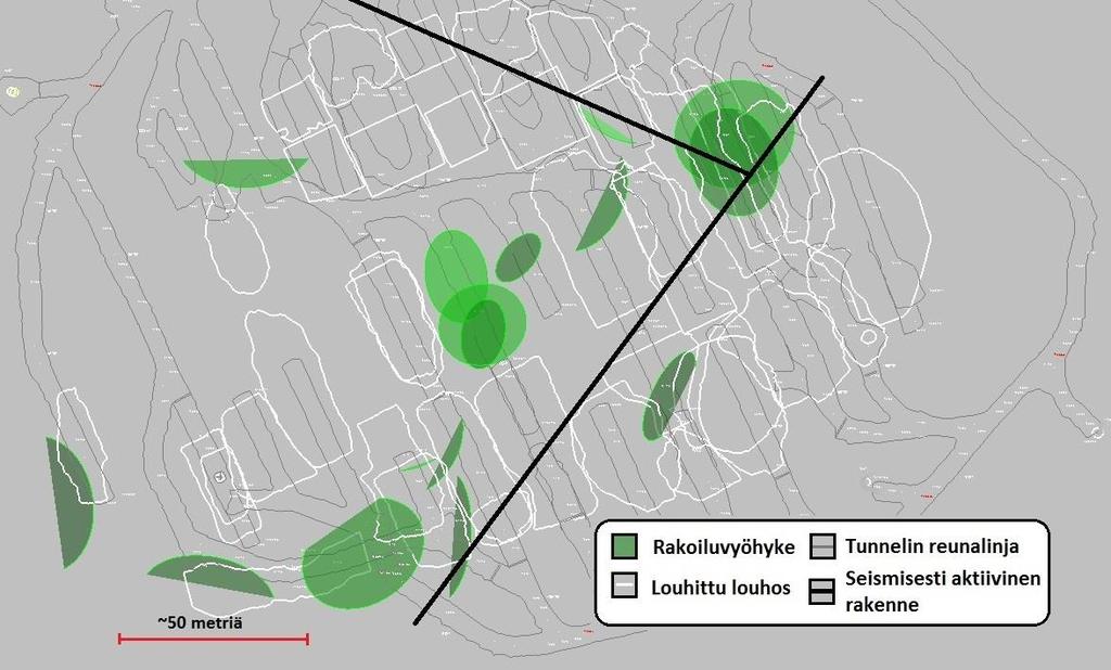 46 Kuva 30. 1250-taso, pohjoinen kuvassa ylhäällä.