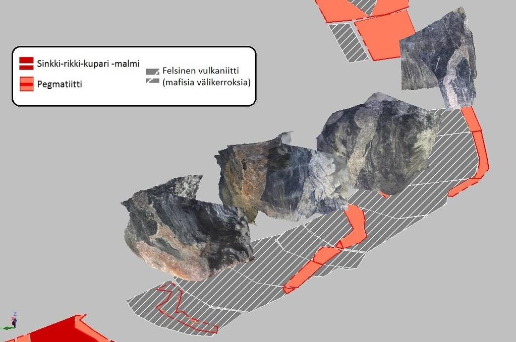 kivilajikartta. Kuvien sijainti merkitty vasemmalla alhaalla näkyvään tasokarttaan punaisella neliöllä.
